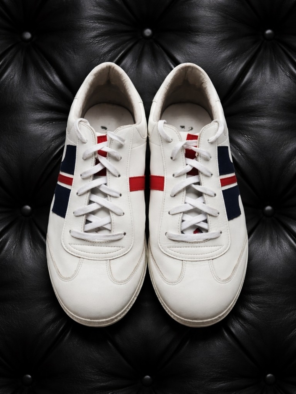 TISZA Men's White Red Blue Lace Up Low Top Athletic Sneakers Size EU 46 / US 12